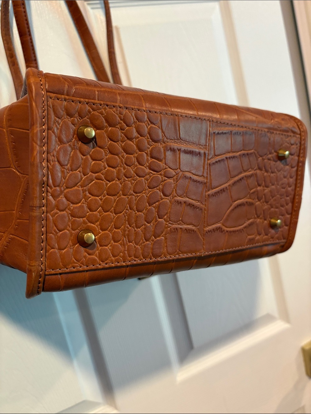 BNWT MARGOT Viral Cognac Croc-Embossed Leather Shoulder Bag Tote - Picture 16 of 16
